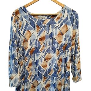 JM Collection Abstract Blouse